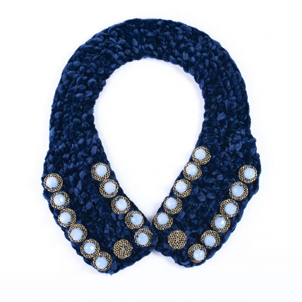 Nitho blue velvet collar