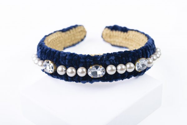 Nitho blue velvet headband (2)